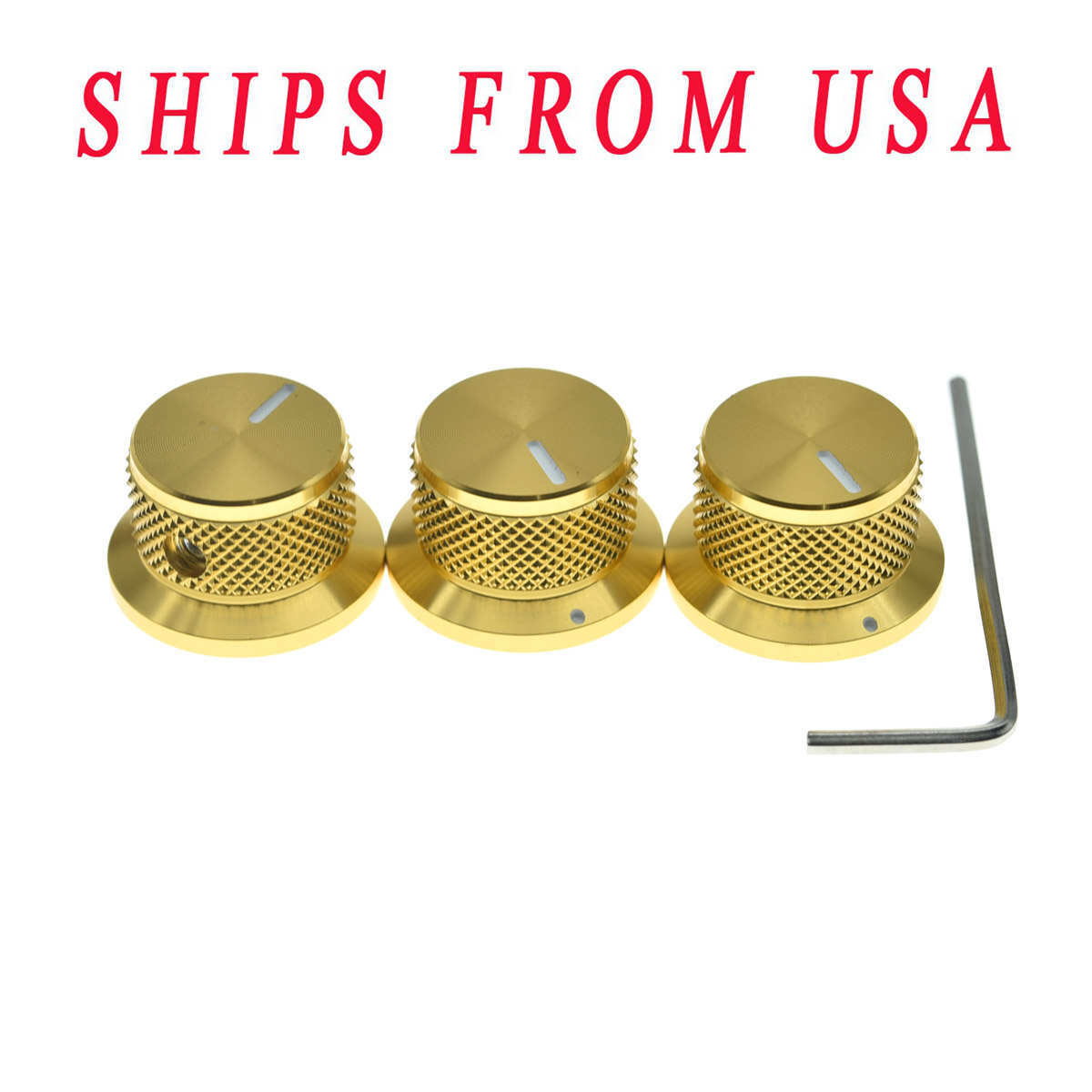 3pcs Metal Pot Knobs 1/4" Top Hat Knobs Bell Knobs fits Guitar/Bass/AMPS/Preamps