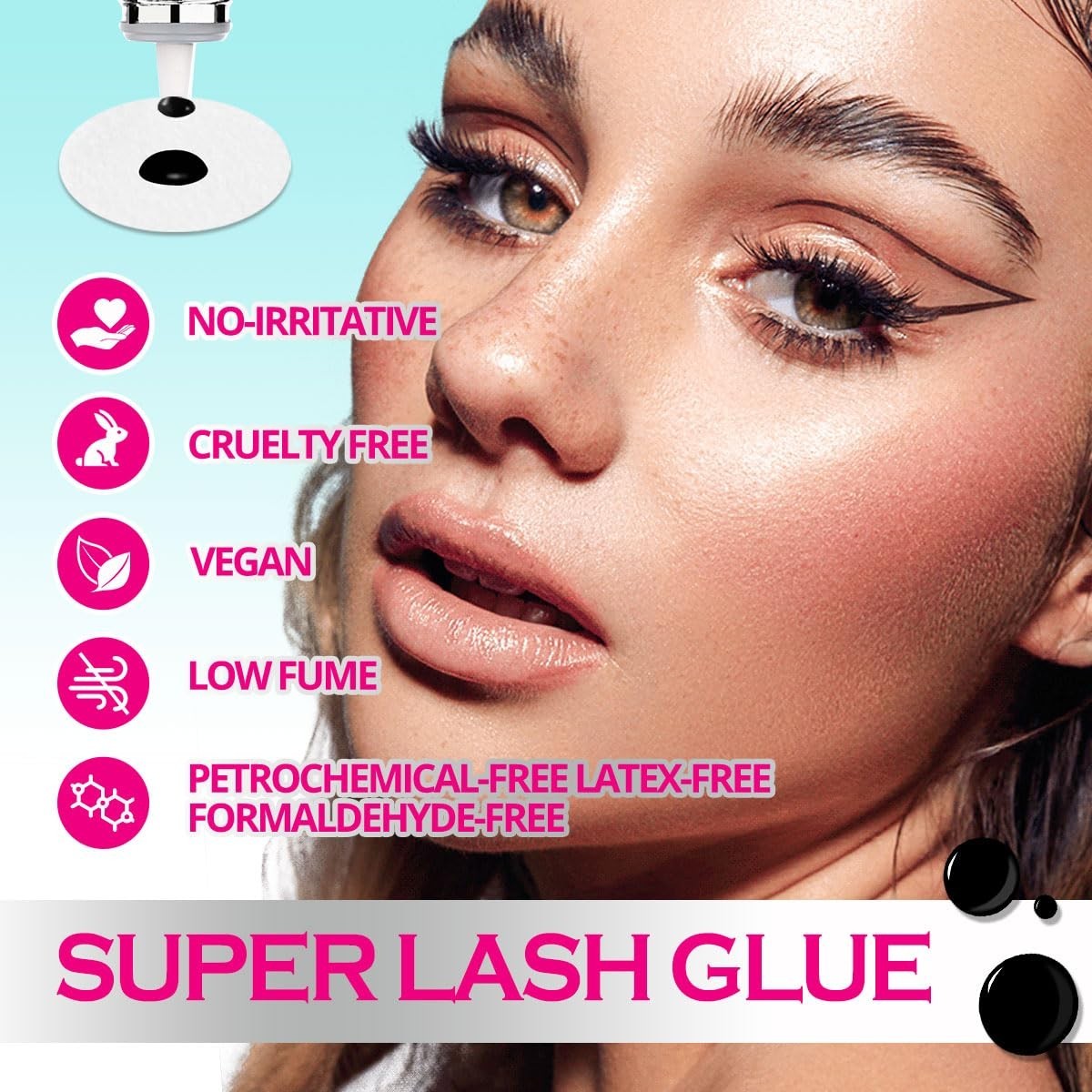 Sensitive Eyelash Extension Glue 3-4S Drying Time 5-6 Weeks Retention Lash Exten