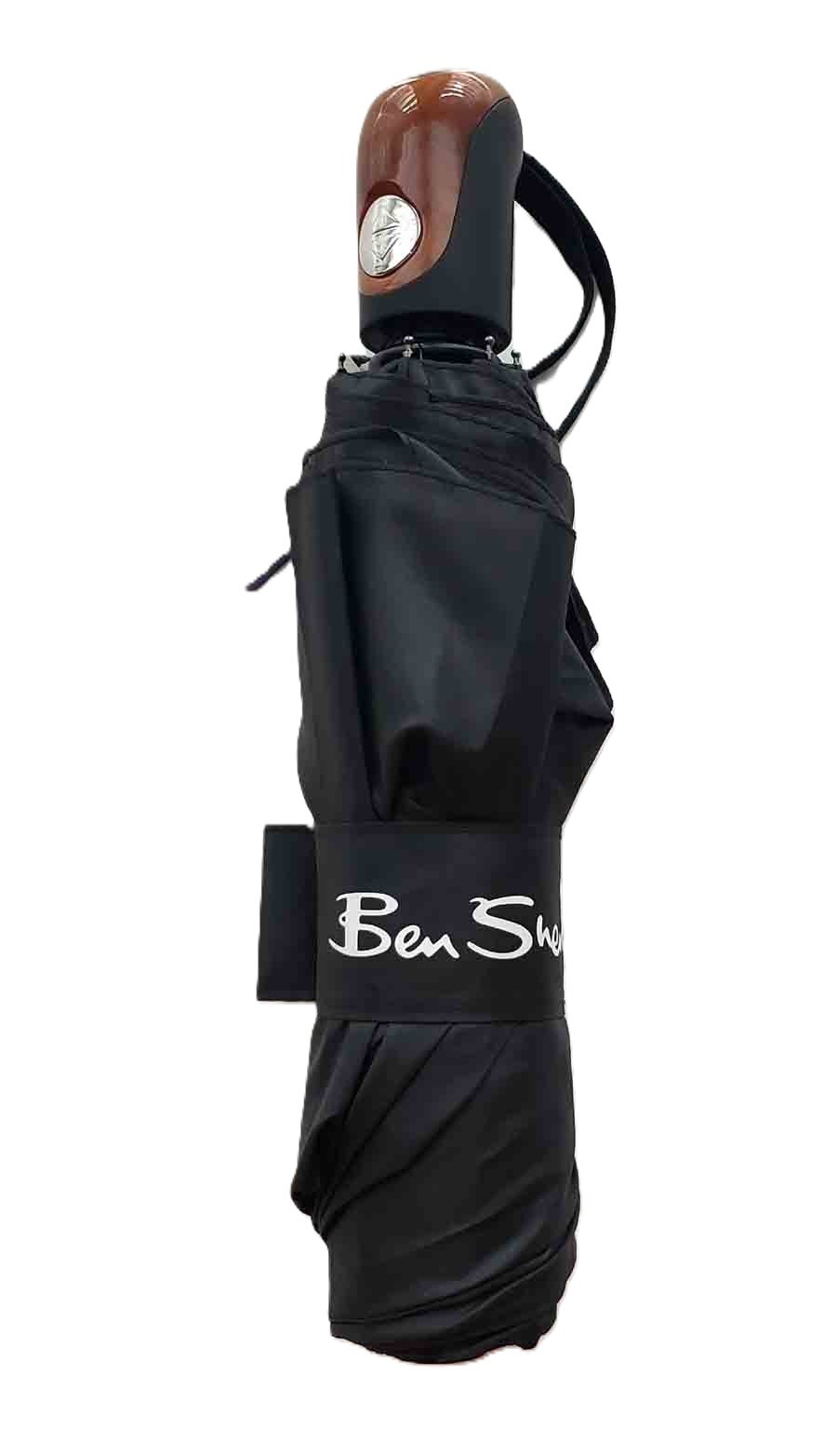 Ben Sherman Black Compact Folding Umbrella