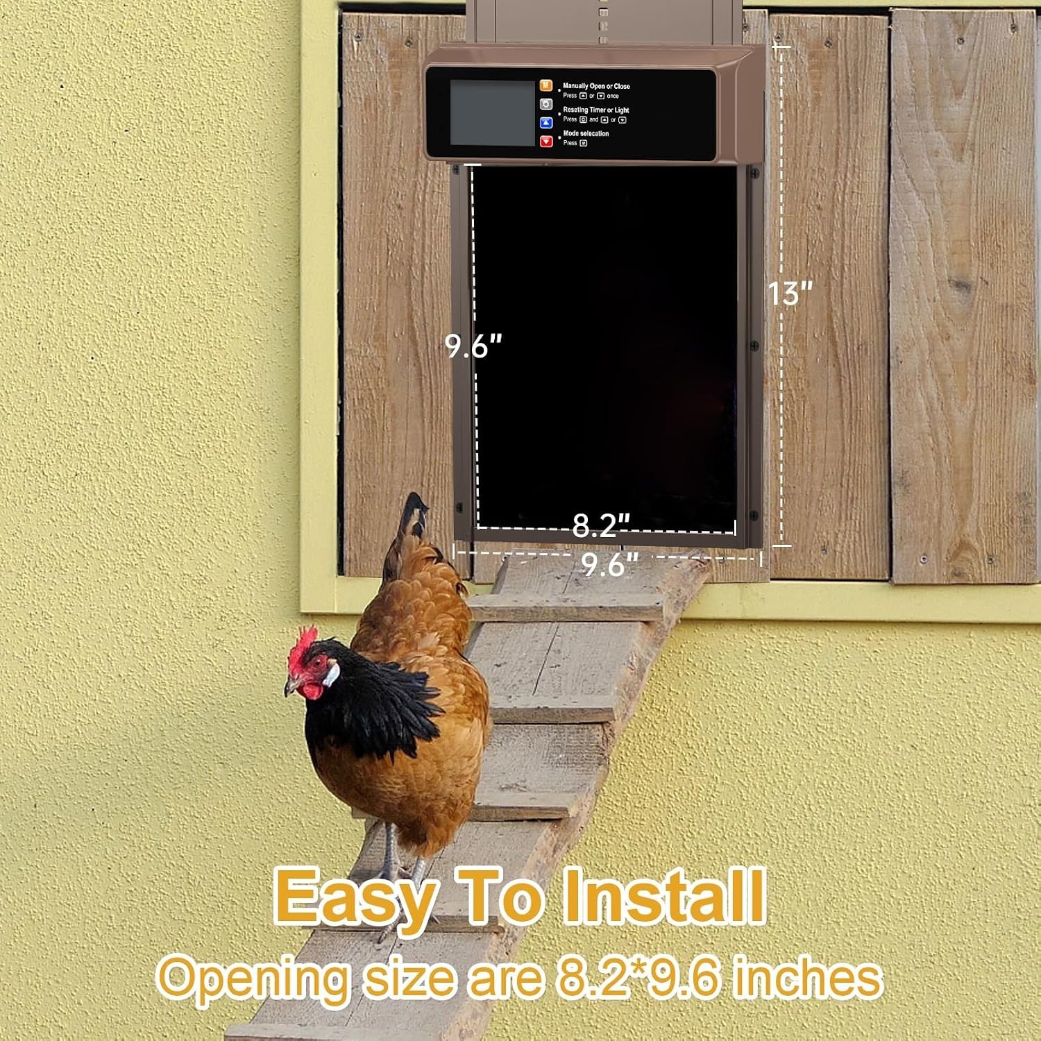 Remote-Controlled Chicken Coop Door with Solar Power & Programmable Functions
