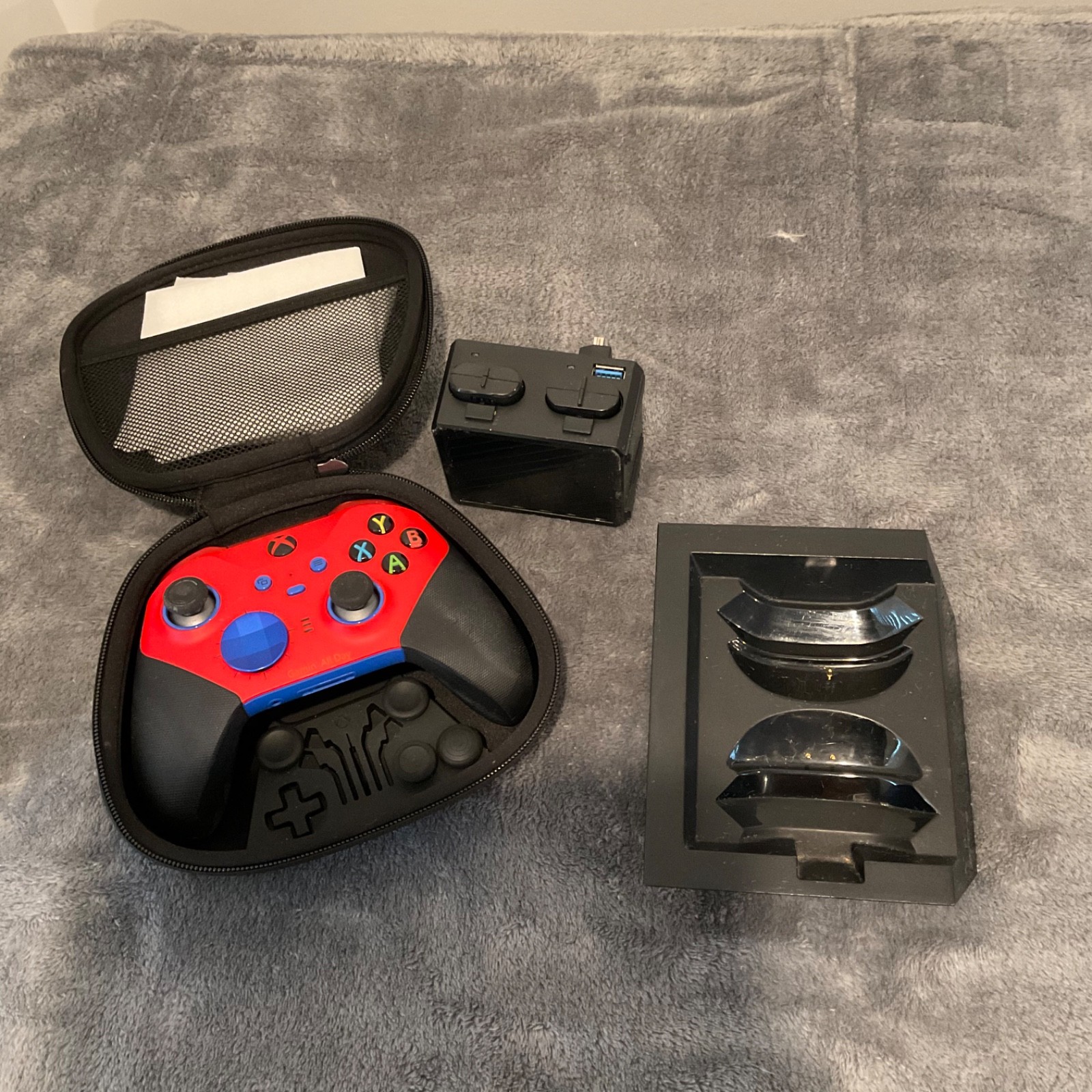 x box controller, with case, battery charger, 2 batteries and headset charger.
