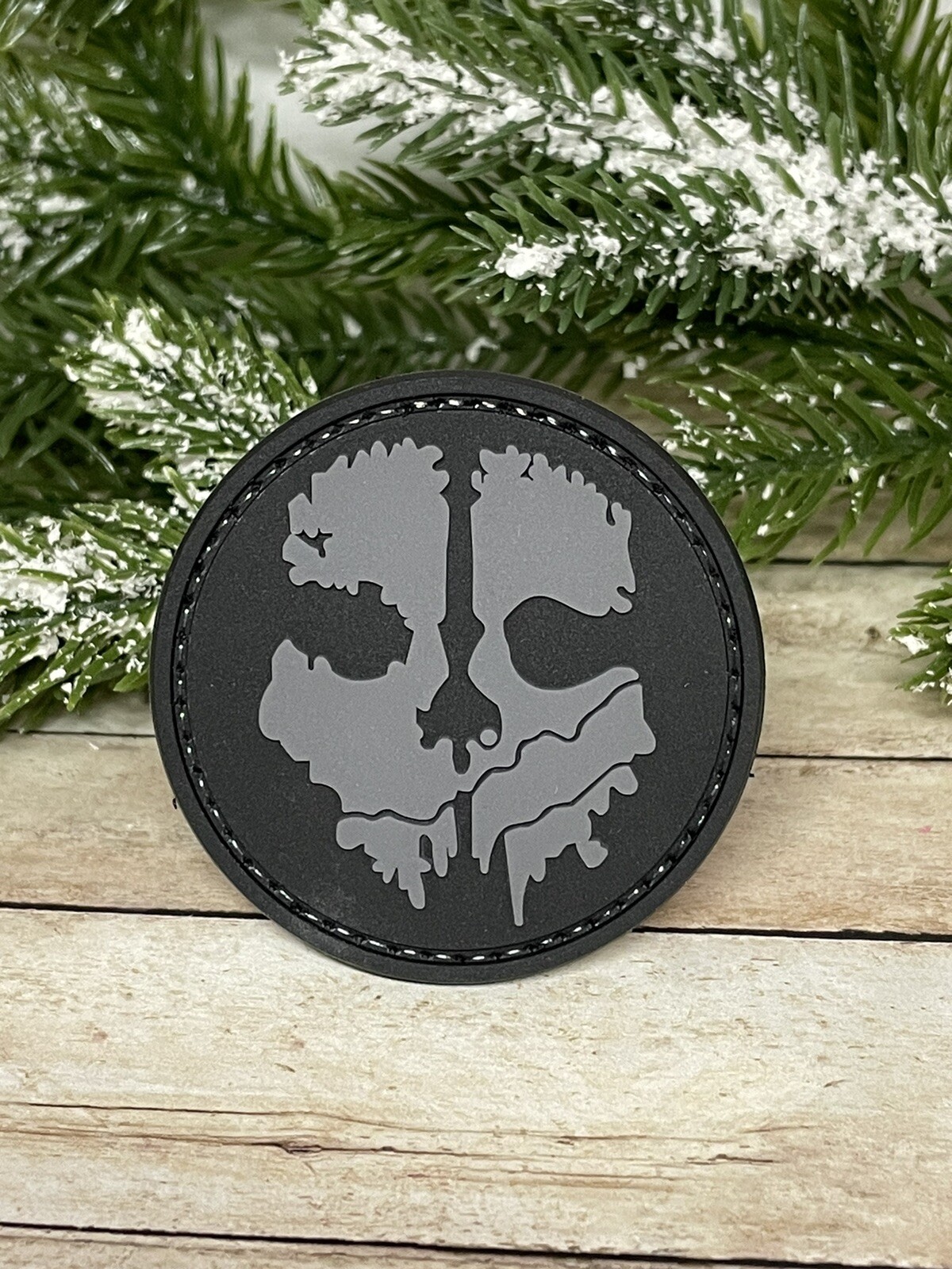 PVC Tactical Patch - Grey Ghost Skull Call of Duty Patch - Morale Gun Patch