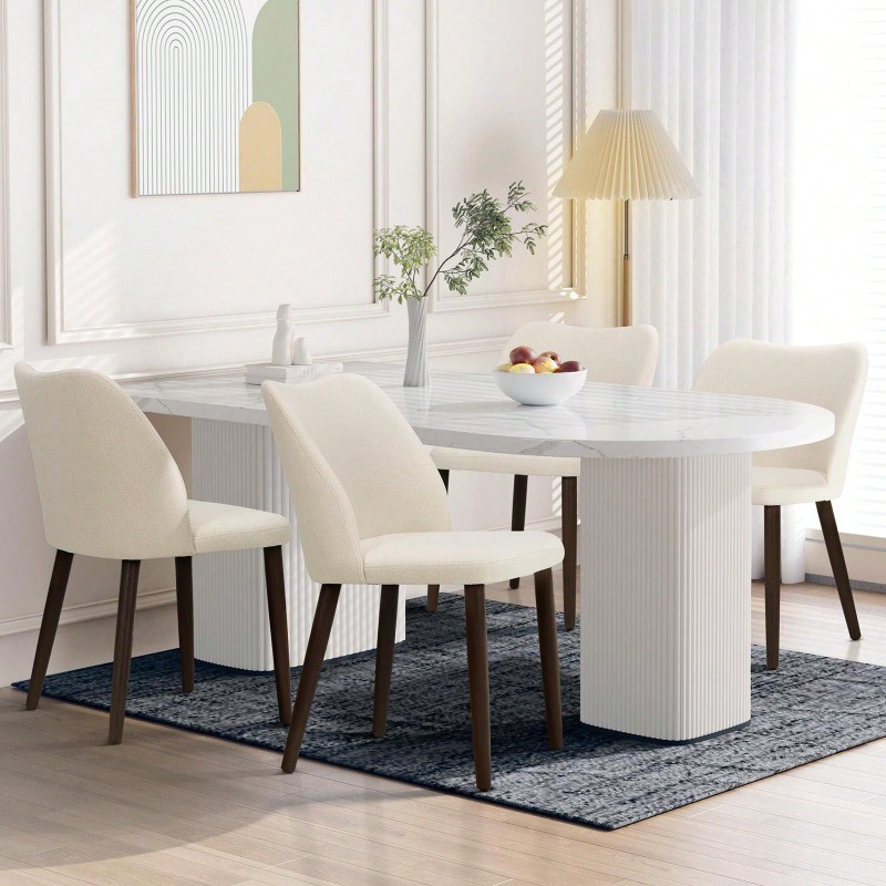 Restaurant Cafe Set of 4 Upholstered Kitchen Wooden Dining Room Chair