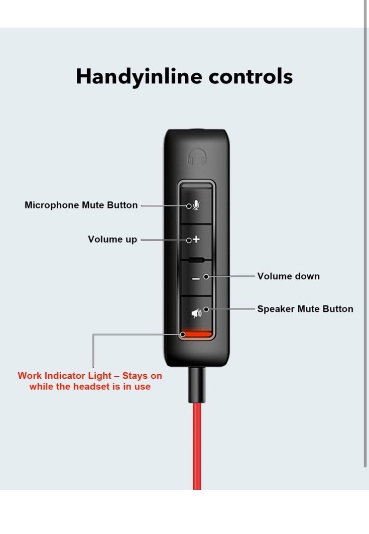 USB Headset with Microphone for PC, On-Ear Computer Laptop Headphones USB+3.5mm