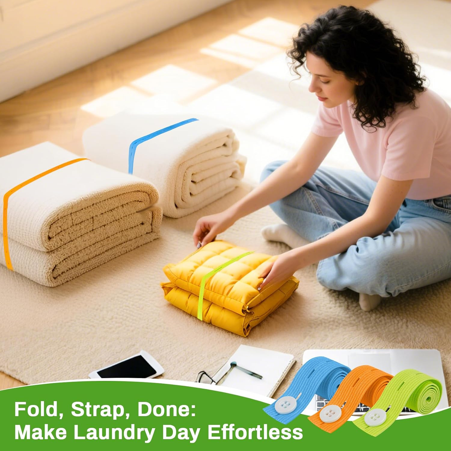 30PCS Sheet Bands for Organizing - Adjustable Bed Sheet Organizer | Elastic Hold