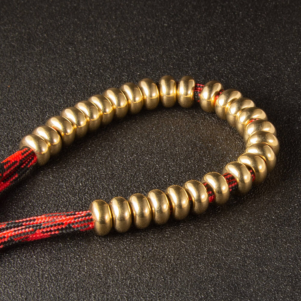 50pcs Brass Paracord Bead Spacer Beads Lanyard Bead 6mm Hole