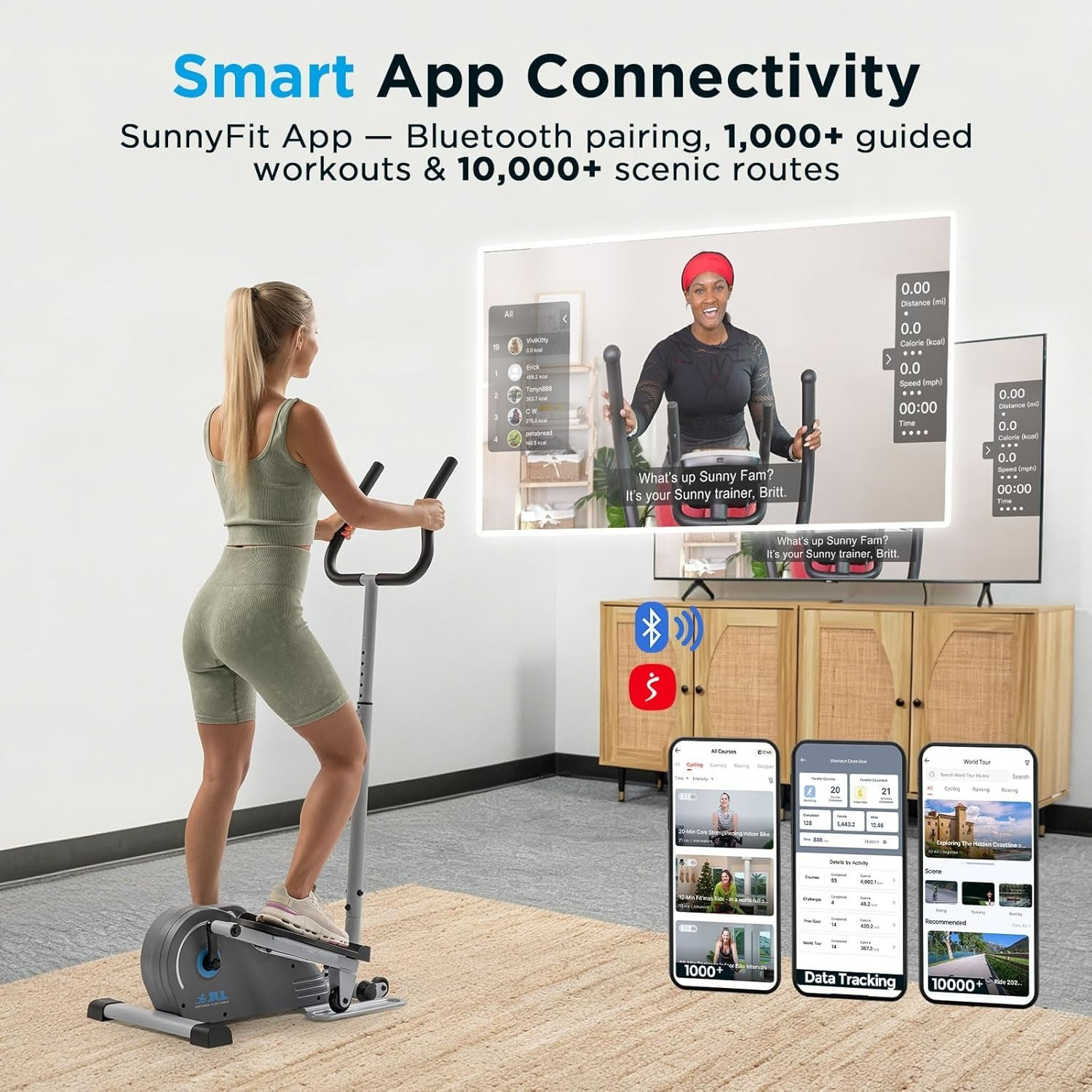 JLL Compact Mini Elliptical Exercise Machine Cross Trainer with Handlebar
