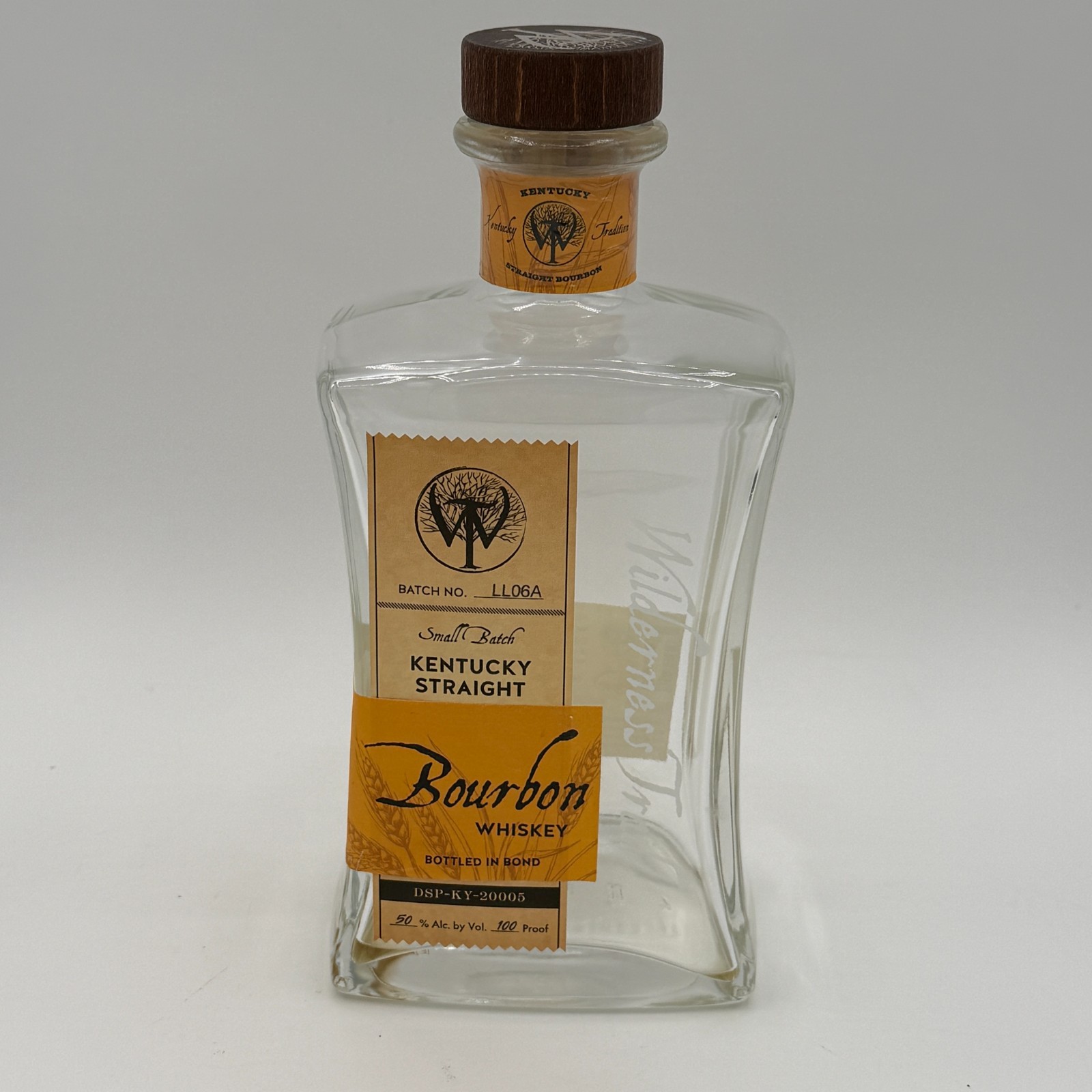 Wilderness Trail Kentucky Straight Bourbon Empty 750ml Bottle 100 Proof