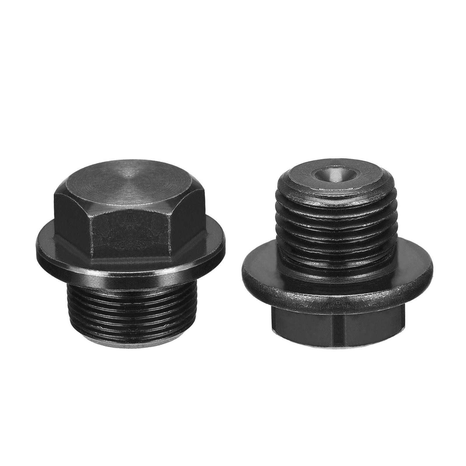 Outer Hex Head Socket Pipe Fitting Plug M16x1.5 Male Thread Carbon Steel 2Pcs