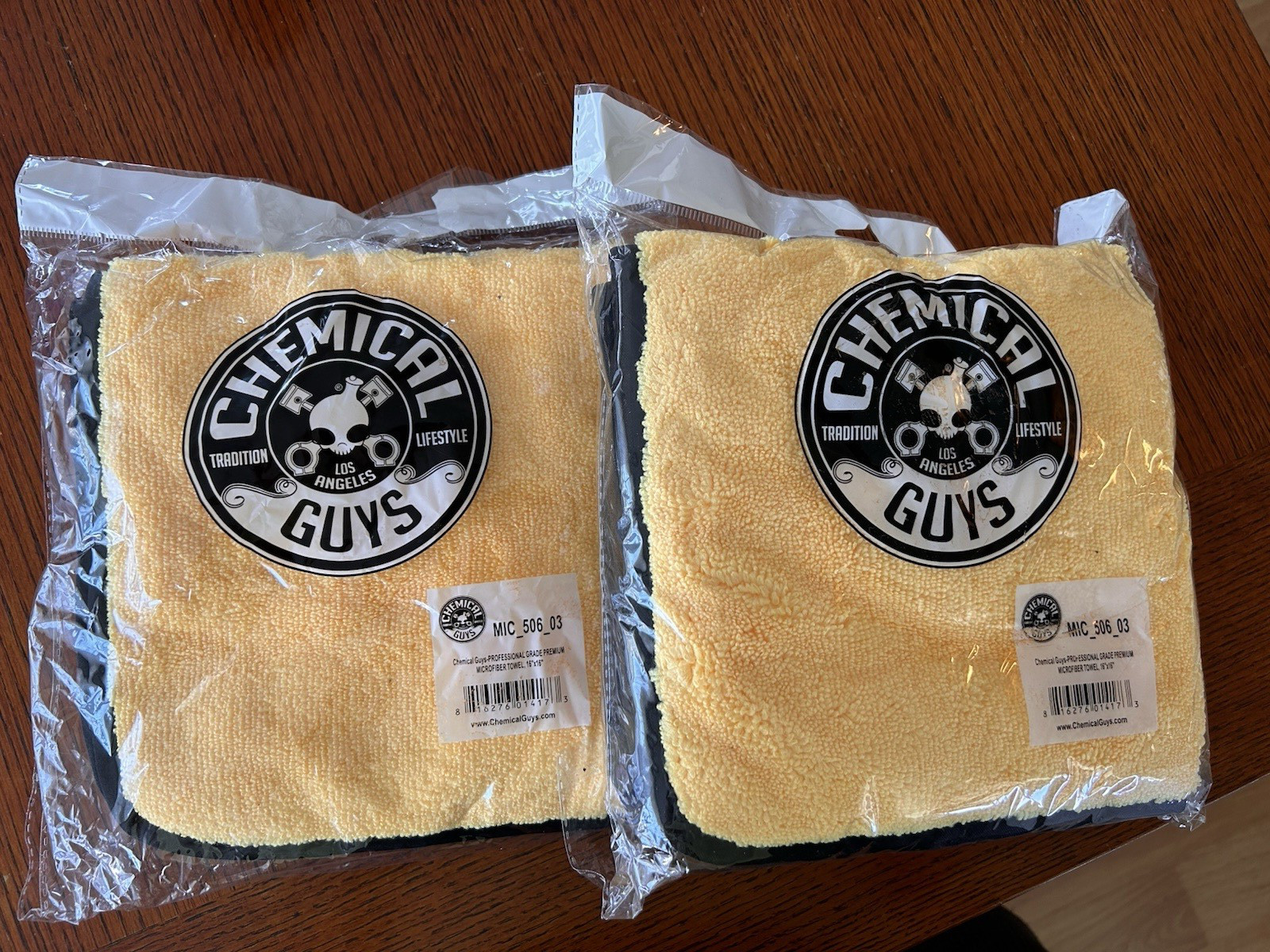 2 New Chemical Guy Microfiber Towels  Gold (16"x16") MIC_506 103 Car Care polish