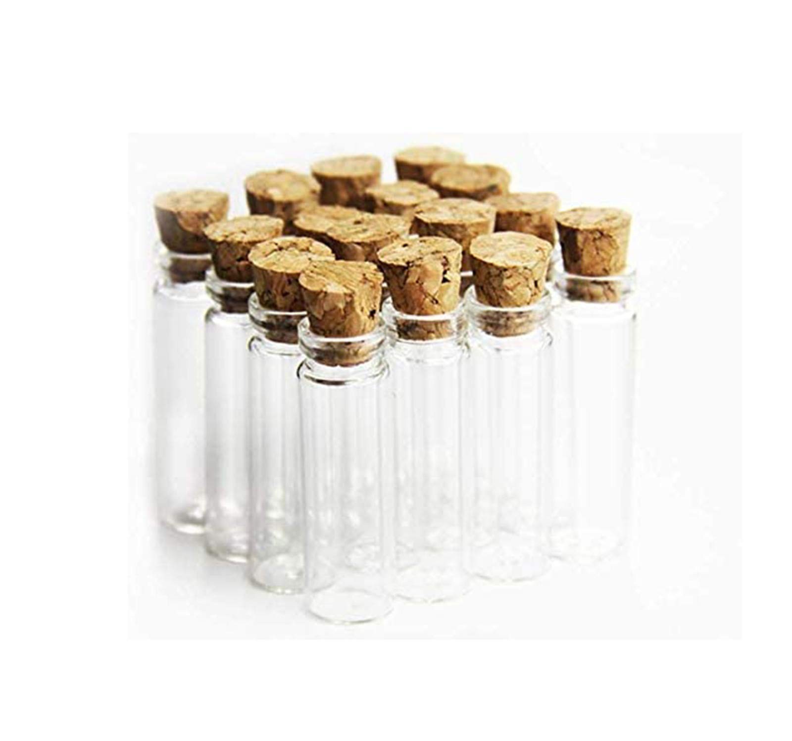 com 60 Pcs 2ml Mini Vials Clear Glass Bottles Jars Tall Tiny Jars with Corks Sto
