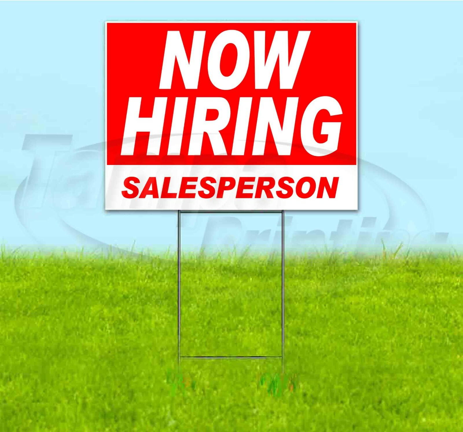 NOW HIRING SALESPERSON 18x24 Yard Sign WITH STAKE Corrugated Bandit USA BUSINESS