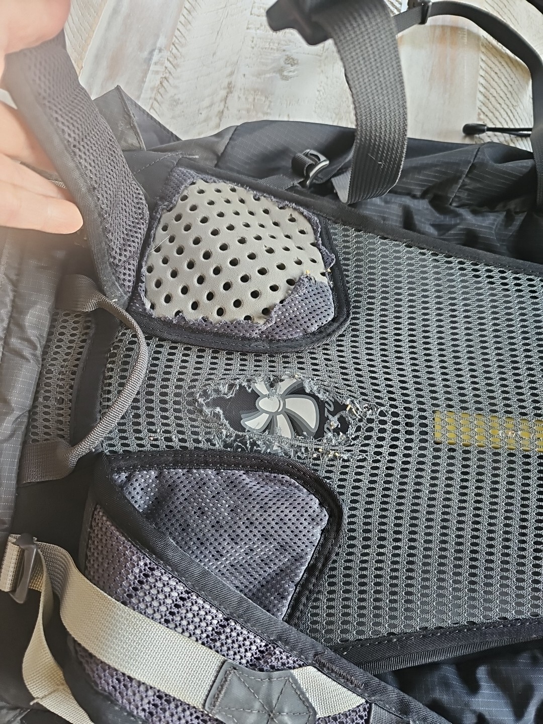 The North Face Backpack ALTEO 35 Black, Charcoal Gray***flawed, see pics***