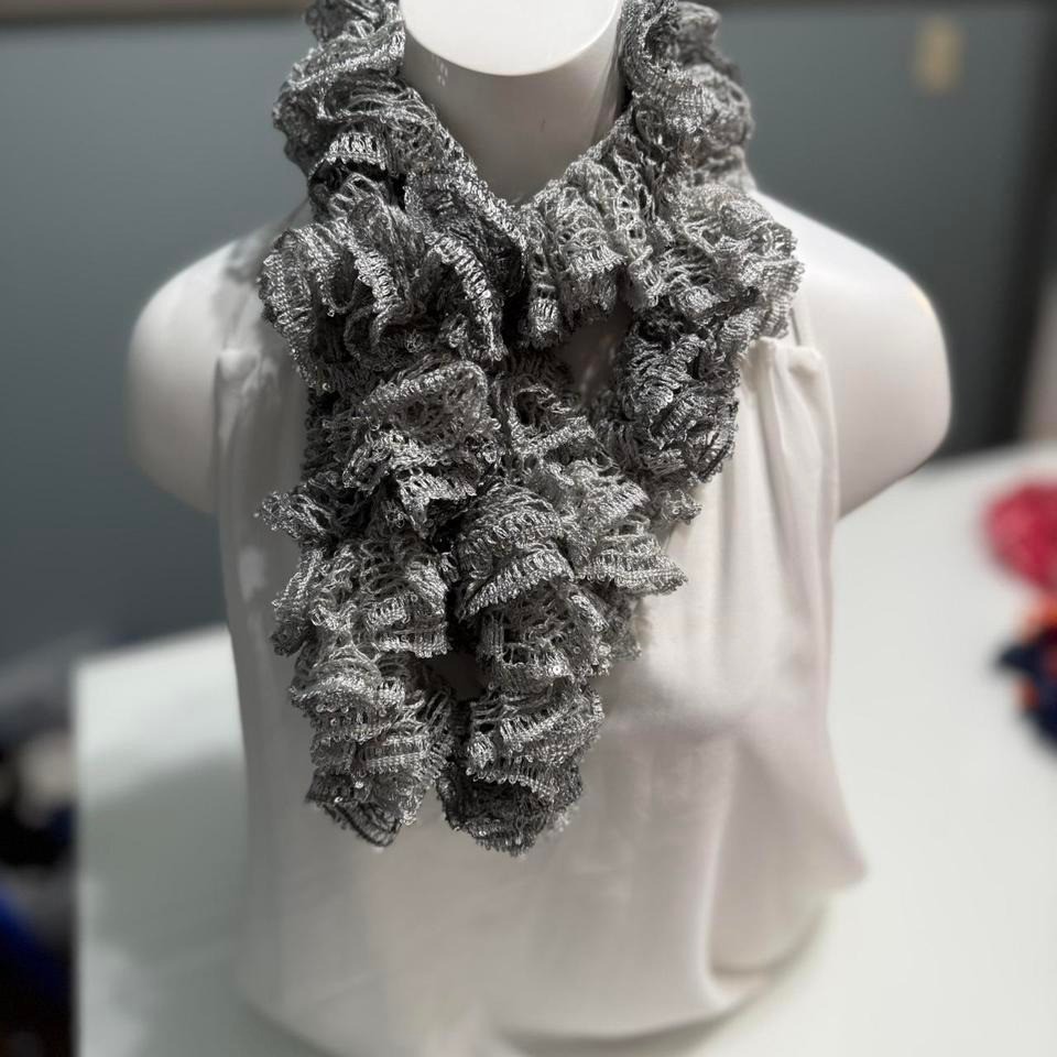 ✨ Handmade Ruffle Lace Scarf — 56" — Soft, Lightweight & Flouncy
