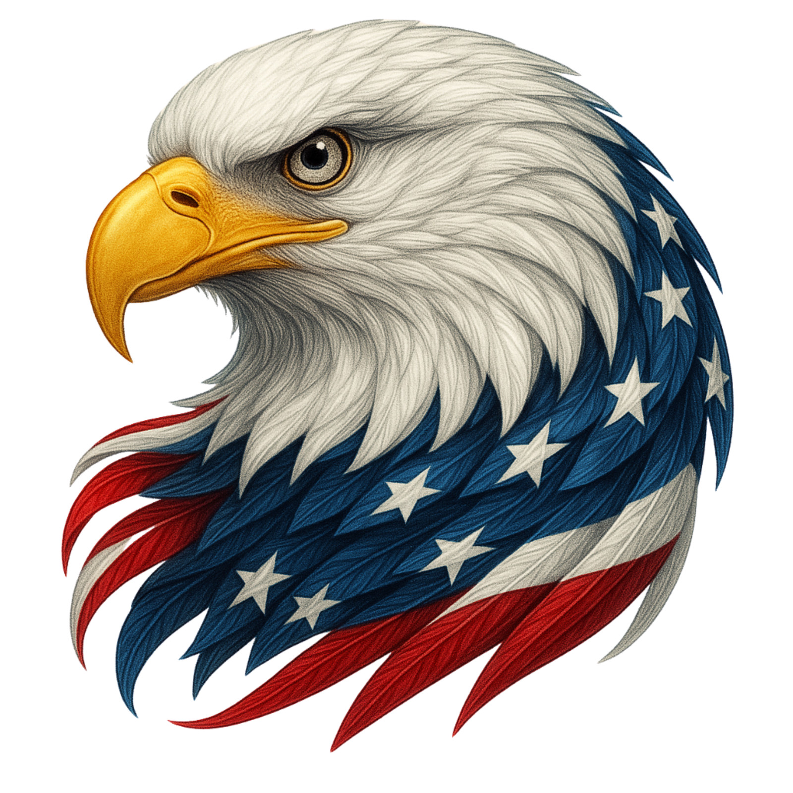 3 Inch American Eagle Flag Vinyl Sticker USA Patriotic