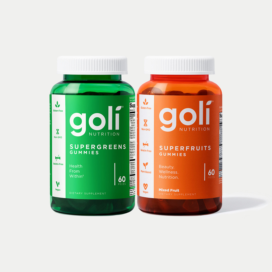 Goli Superfruits & Supergreens Gummies 2 Pack – Vitamin Antioxidant Bundle