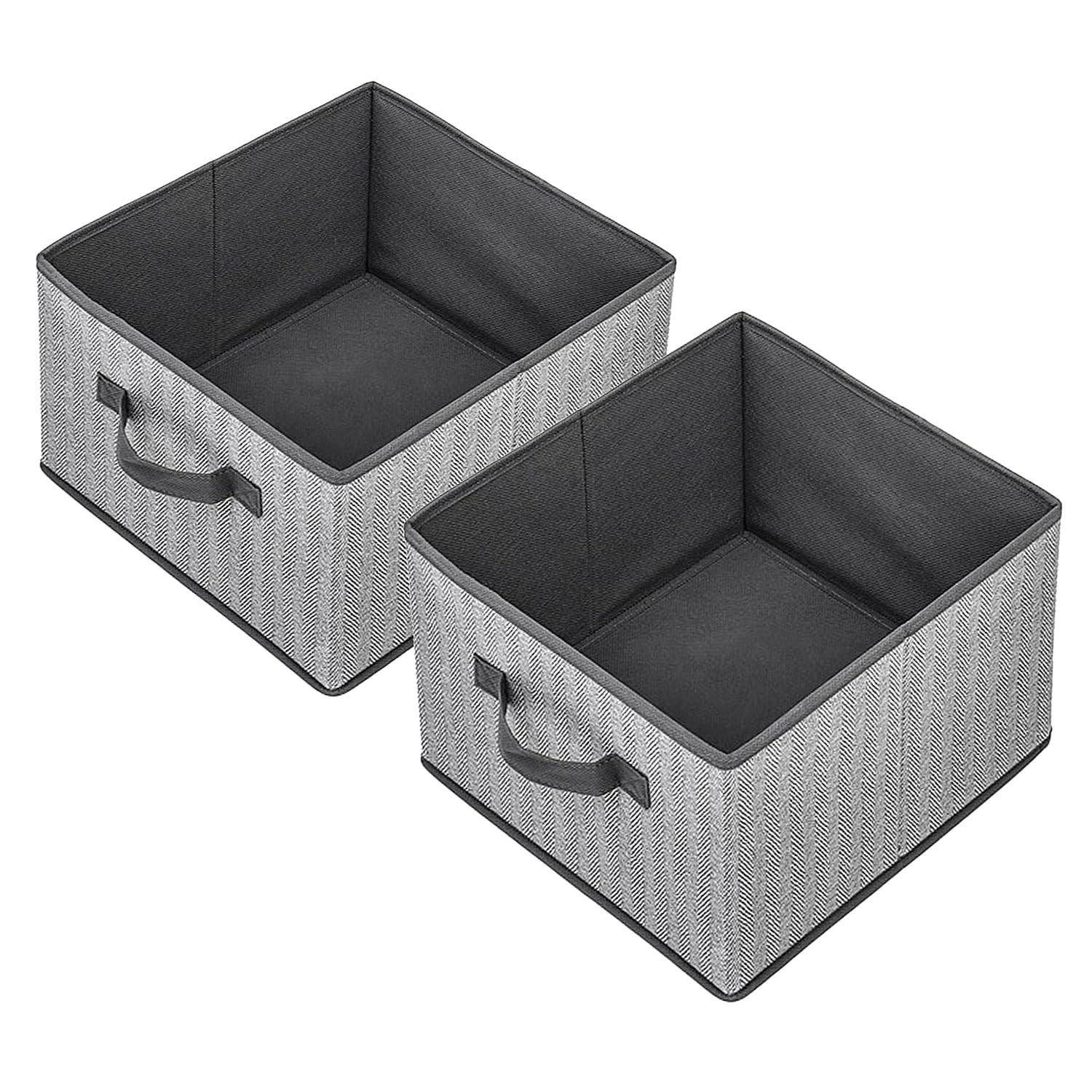 Storage Baskets, 11-Inch Woven Fabric Bins, Storage Cubes with Reinforced Han...