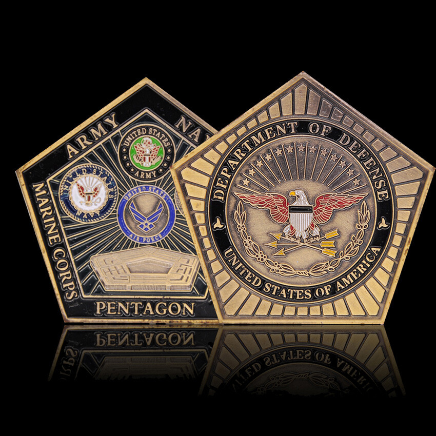 Force Pentagon Gift Challenge Coin Army Navy Marine Corps Air Home Decotation