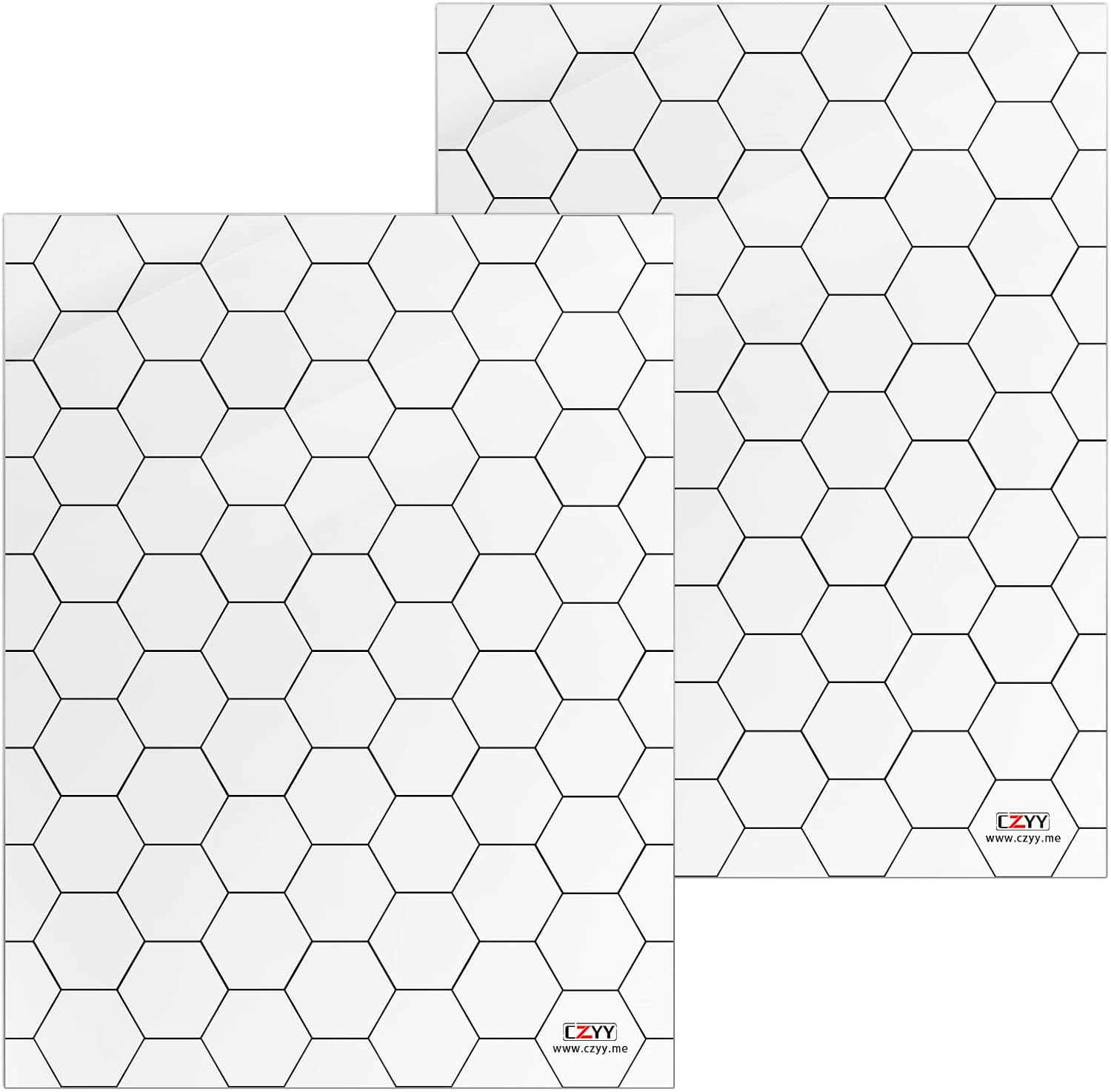Acrylic RPG Game Mat, 2 Clear Battle Map Boards with 1" Hex Overlay | 1 in Hex G