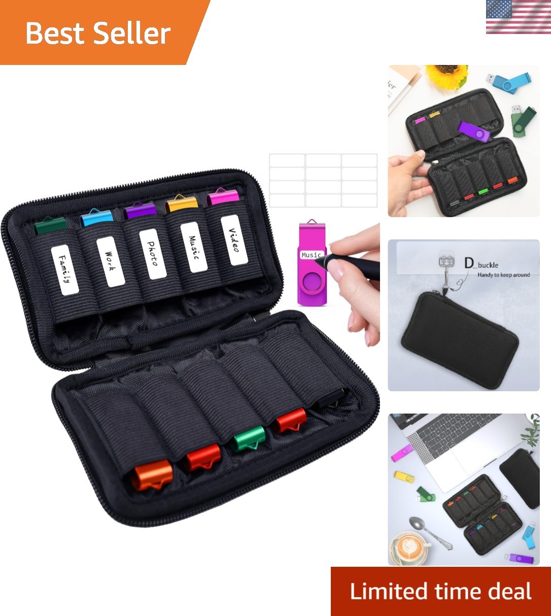 Flash Drive Case, USB Drive Holder, Storage Bag for Thumb Drive, Light Weight...