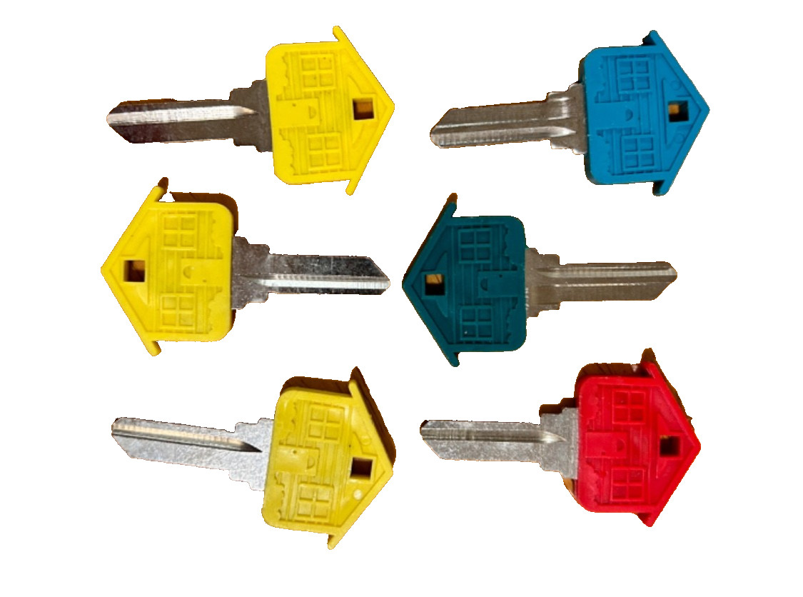 lot of 6) plastic head 'house' Blank Key Schlage SC1 Uncut USA Made by Hillman