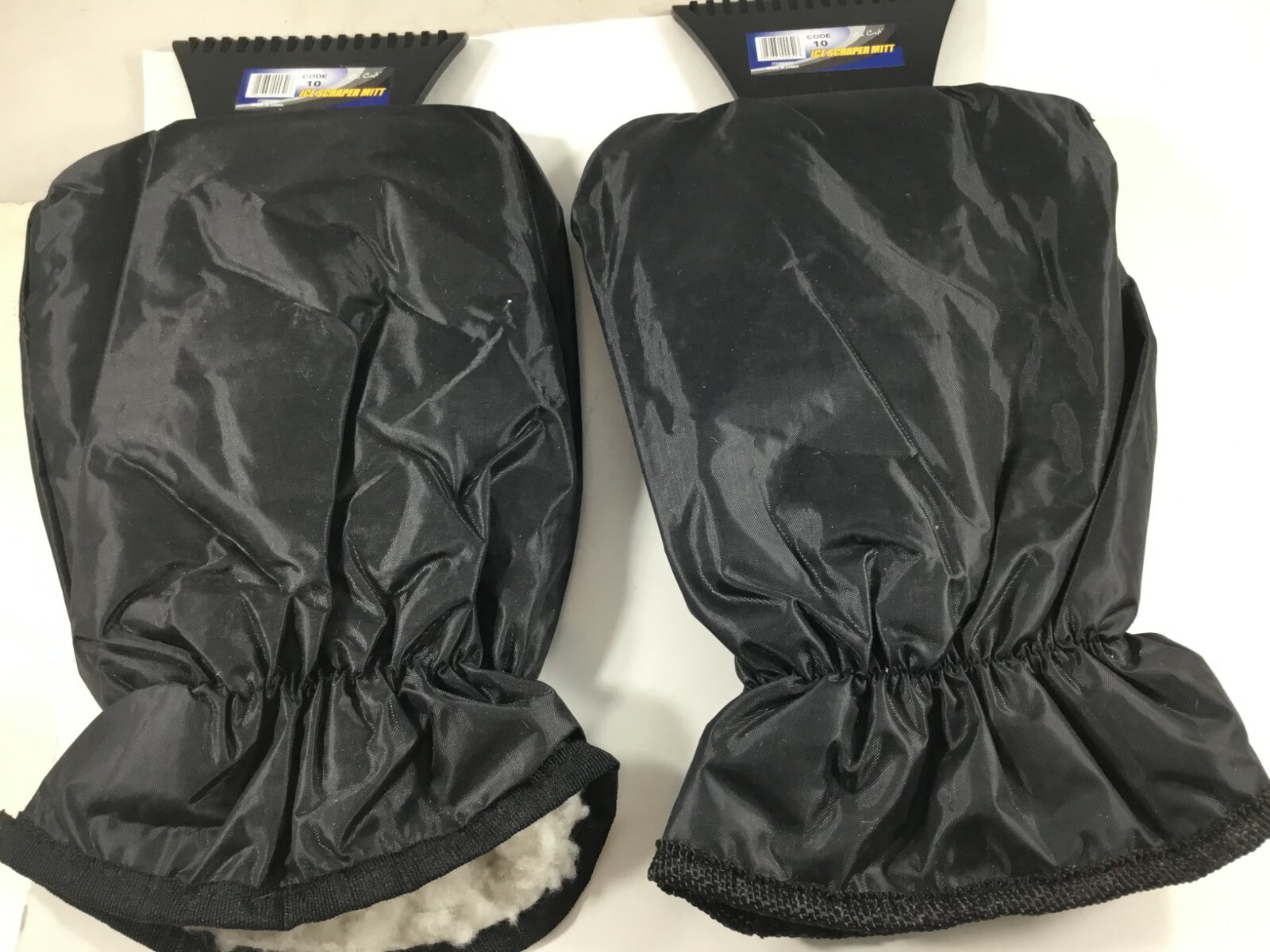 Black Ice Scraper Mitt Lined Fleece Car Snow Ice Windshield New