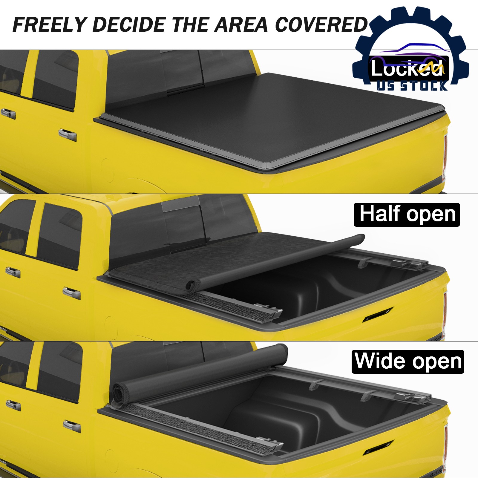 6.5Ft Soft Roll-Up Tonneau Cover For 2003-2023 Dodge Ram 1500 2500 3500