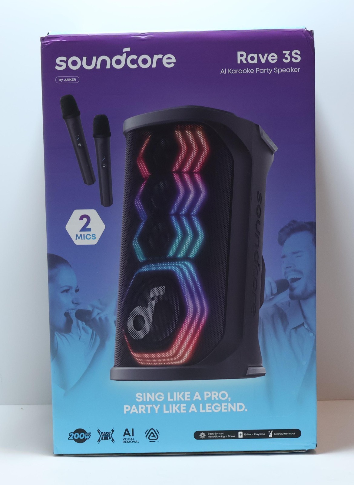 Soundcore by Anker Rave 3S AI Karaoke Party Speaker 200W A31A3 (Black)