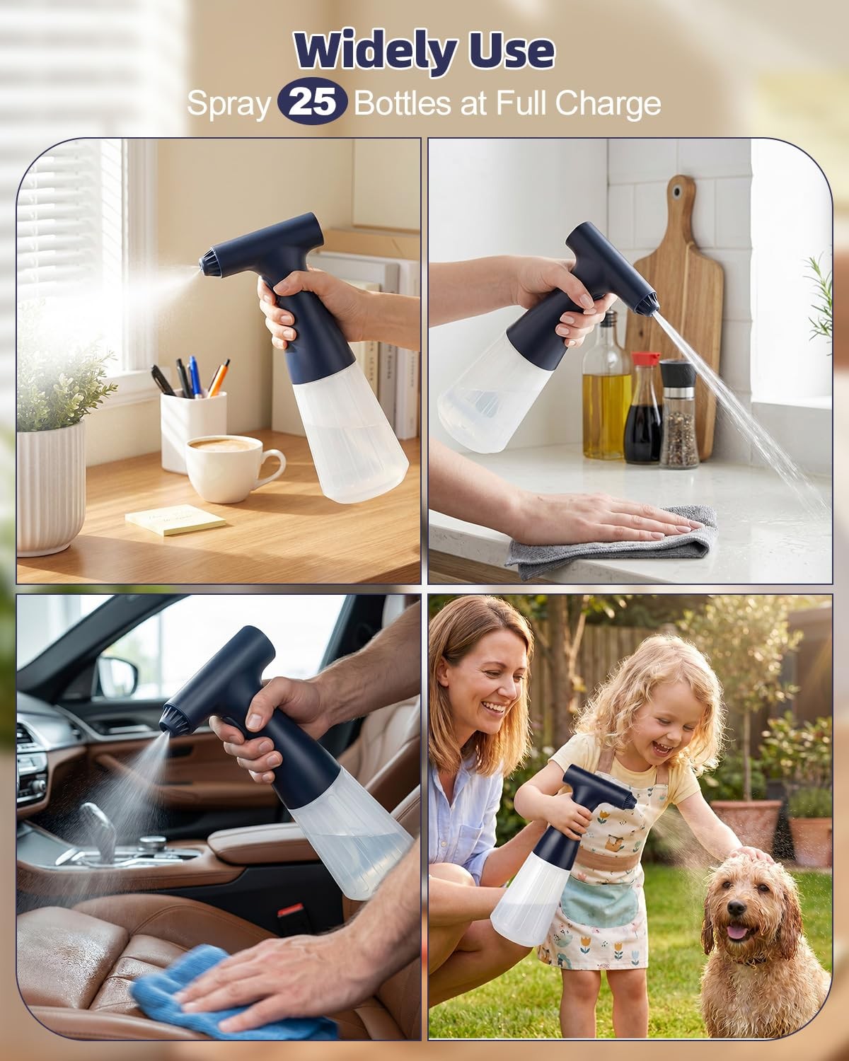 Wedama Electric Spray Bottle, 17 oz Empty Spray Bottles Automatic Spray Bottl...