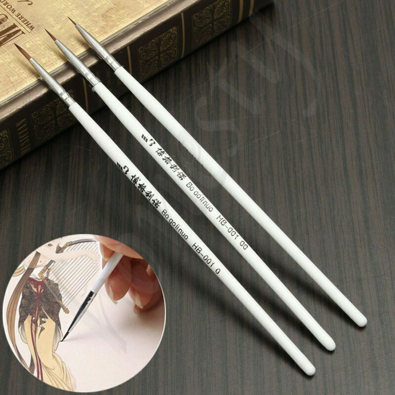 1PC Weasel Hair Brush Pen Nail Art Strokes Watercolor Paint Oil Painting Draw