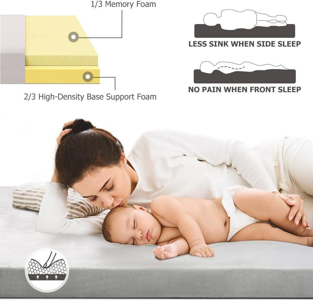 Certipur-Us Memory Foam Camping Mattress with Travel Bag & Interchangeable Cover