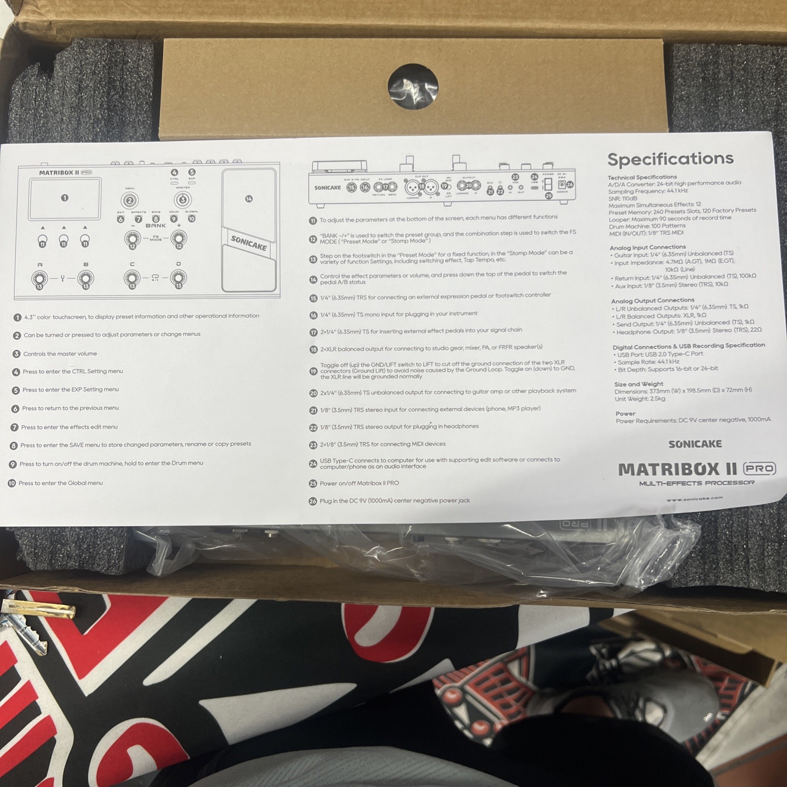 SONICAKE Matribox II Pro Guitar Bass Modeling IR Cabinets Expression Pedal FX