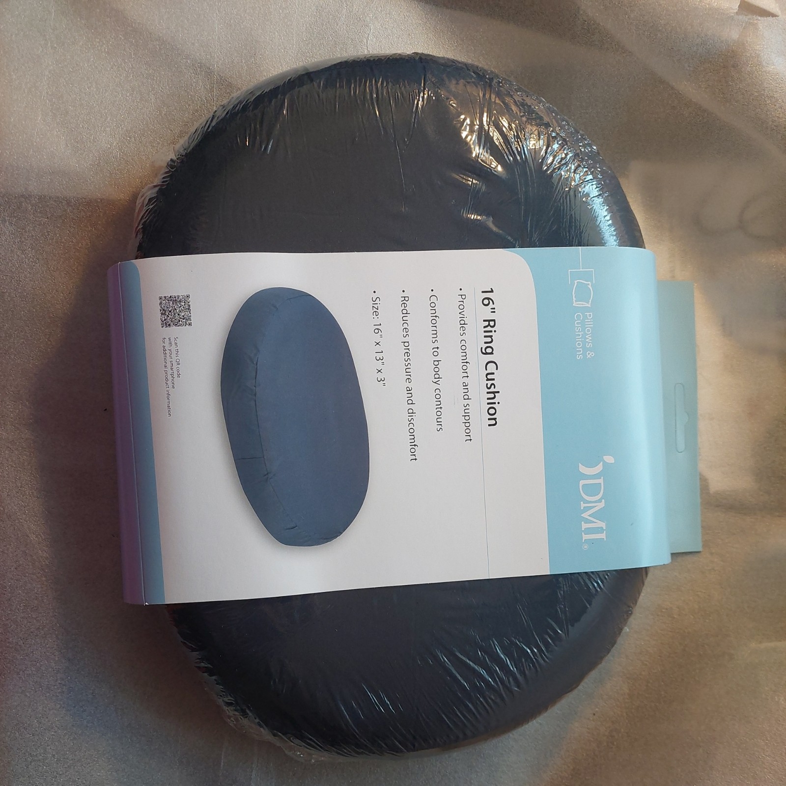 NEW Sealed DMI 16” Ring Cushion Donut 16x13x3 Power Chair Car Body Pressure Blue