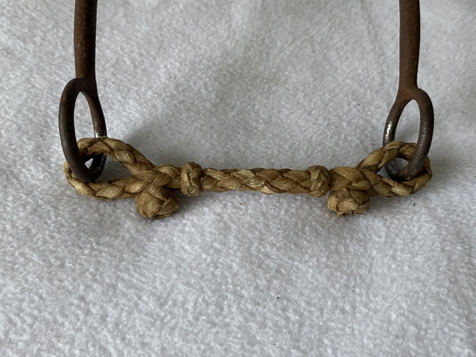 Troy FLAHARTY HandMade 5" Solid Rebar Mouth BIT~SUPER USING Bit~Rawhide HOBBLE