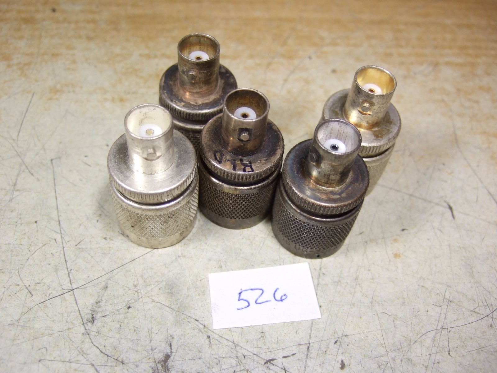 Lot of 5 Adapter N(M) - BNC(F) UG-201A/U Used.