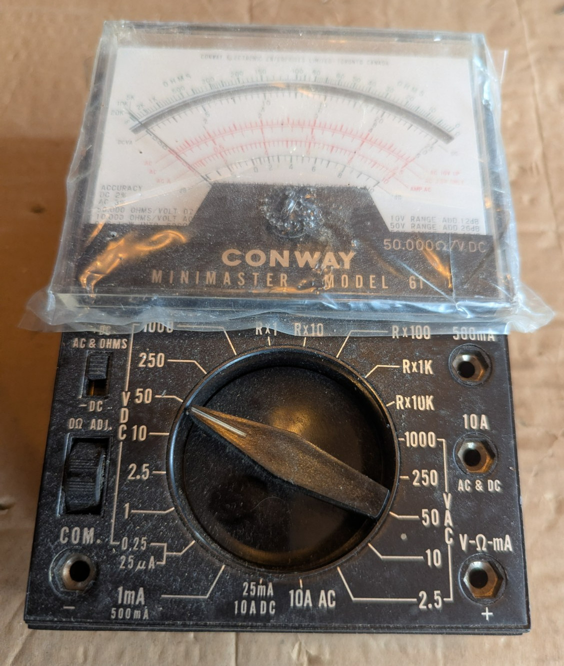 Vintage Conway Minimaster model 61 volt-OHM-MILLIAMMETER for assembly/repair