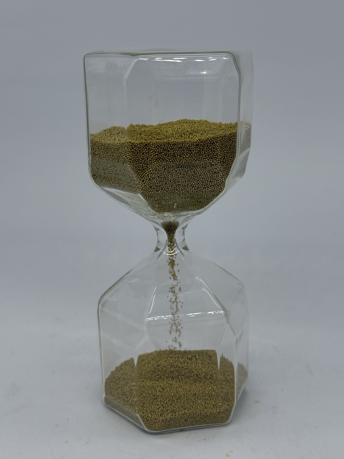 IKEA TILLSYN Decorative Hourglass w/ Gold Tone Micro Beads 100 Second Timer