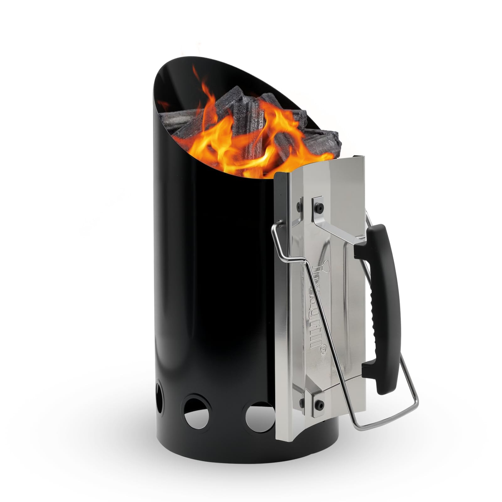 Enamel Charcoal Starter XXL D7.5X14.5 H Larger Capacity Chimney Starter Elect...