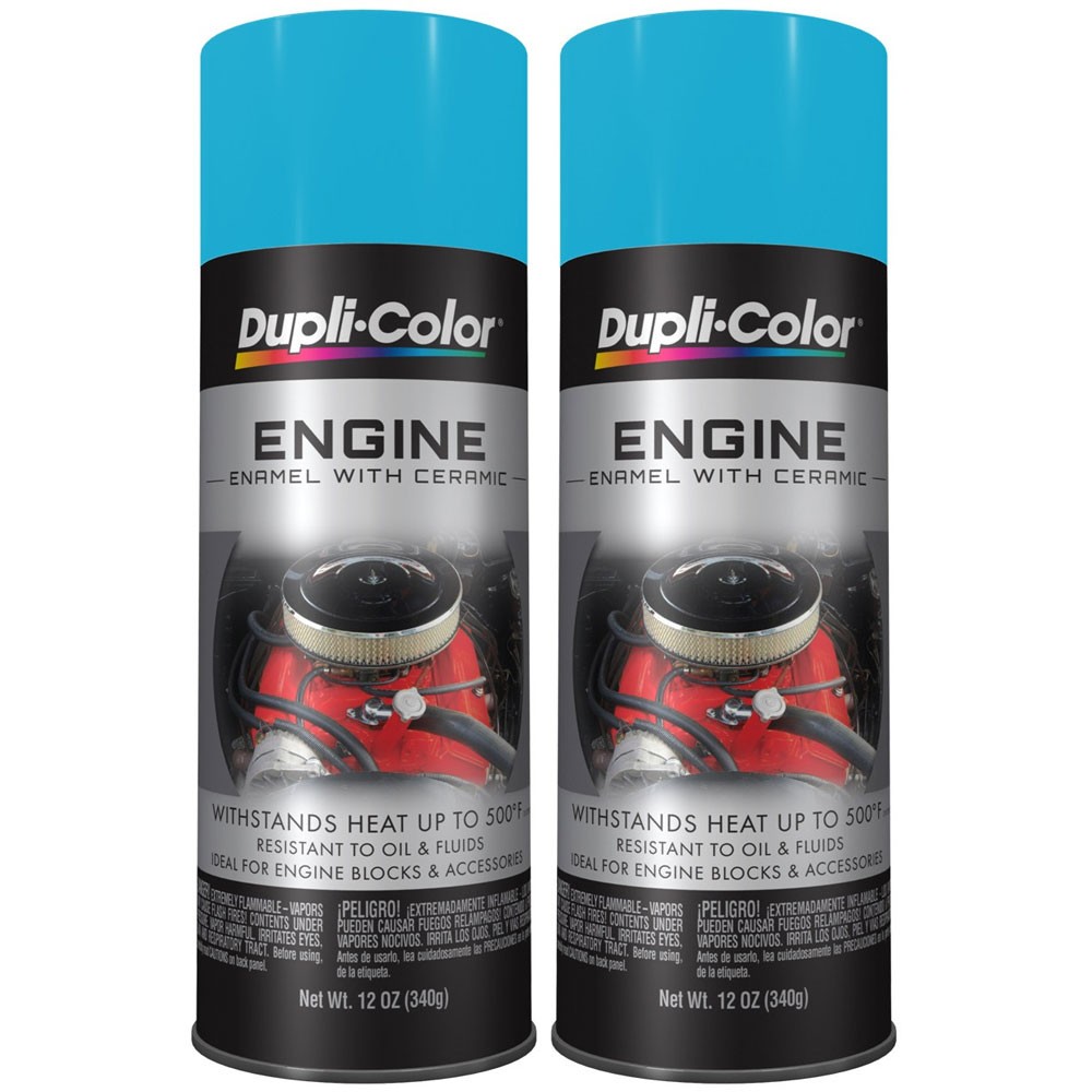 Duplicolor DE1643 (2-Pack), Engine Enamel Paint, Torque N Teal, 12 oz Aerosol