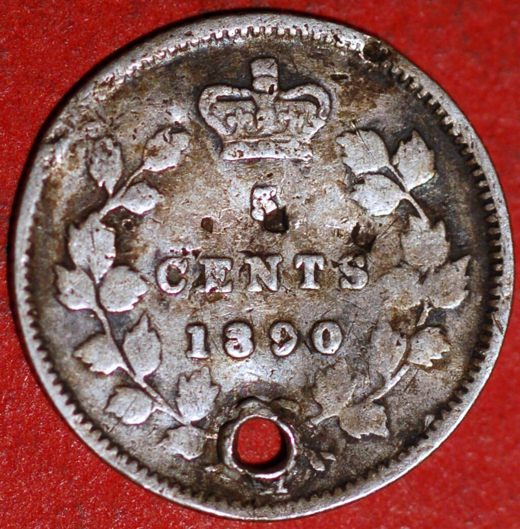Canada 5 Cents 1890 Victoria Queen silver KM#2