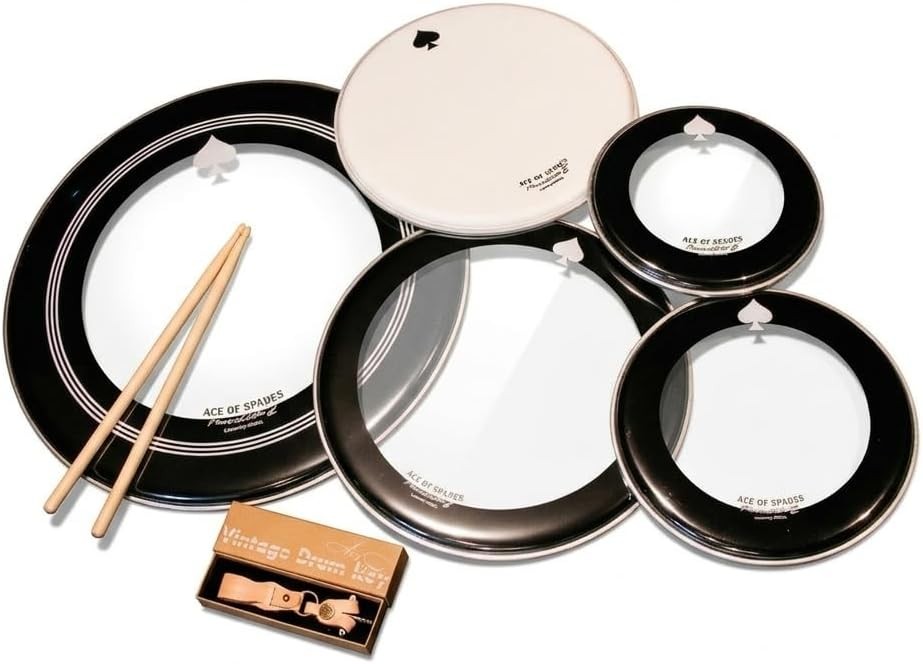 New Drum Head Set Double Ply Oil Bass Tom Snare Heads With Sticks Key