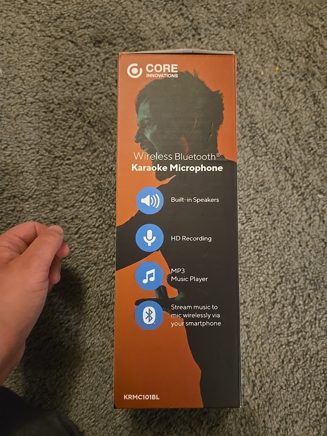 Core Innovations KRMC101BL Wireless Bluetooth Karaoke Microphone New Open Box