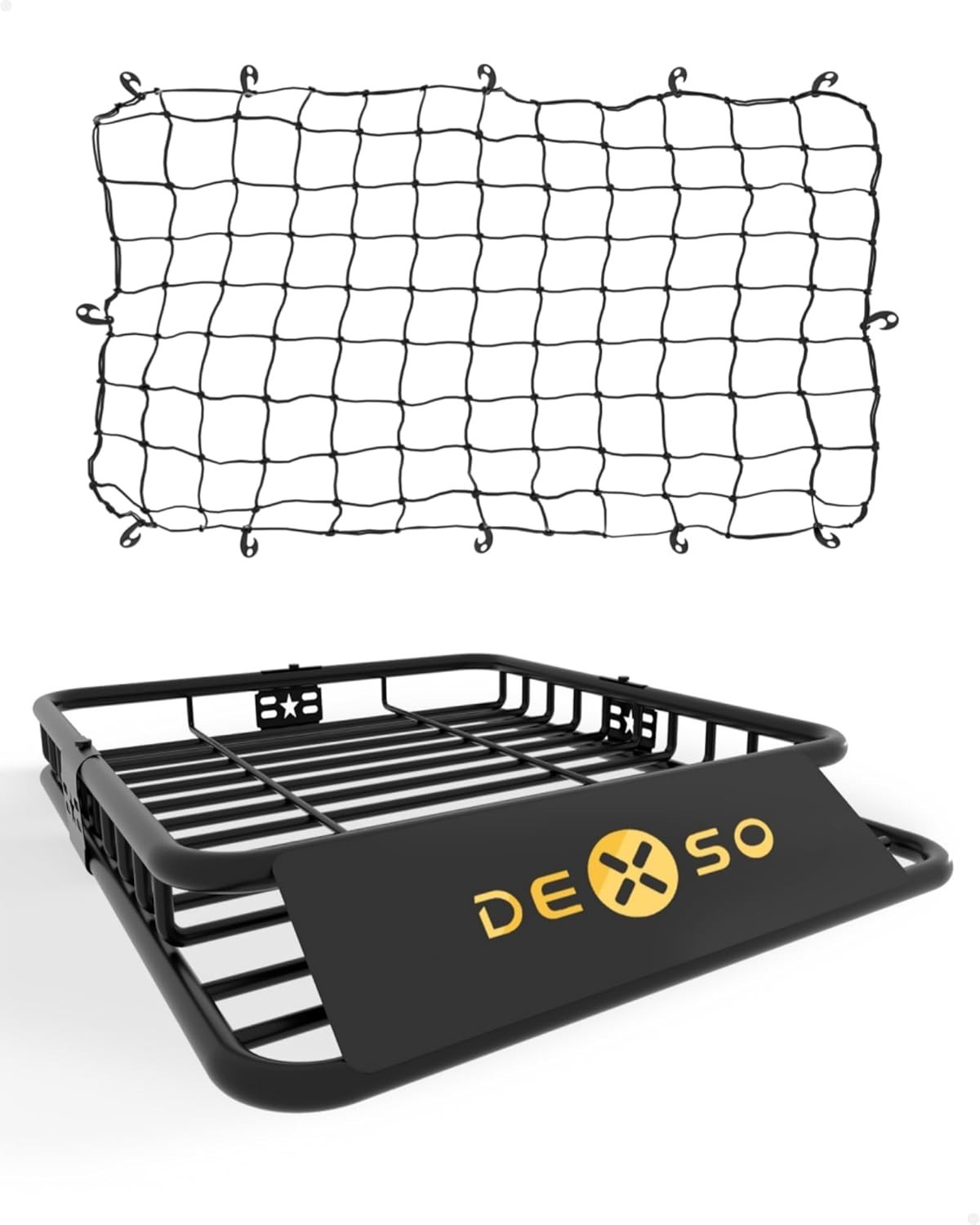 46" x 36" Universal Roof Rack Basket with Cargo Net, 200 Lbs Capacity Rooftop Ca