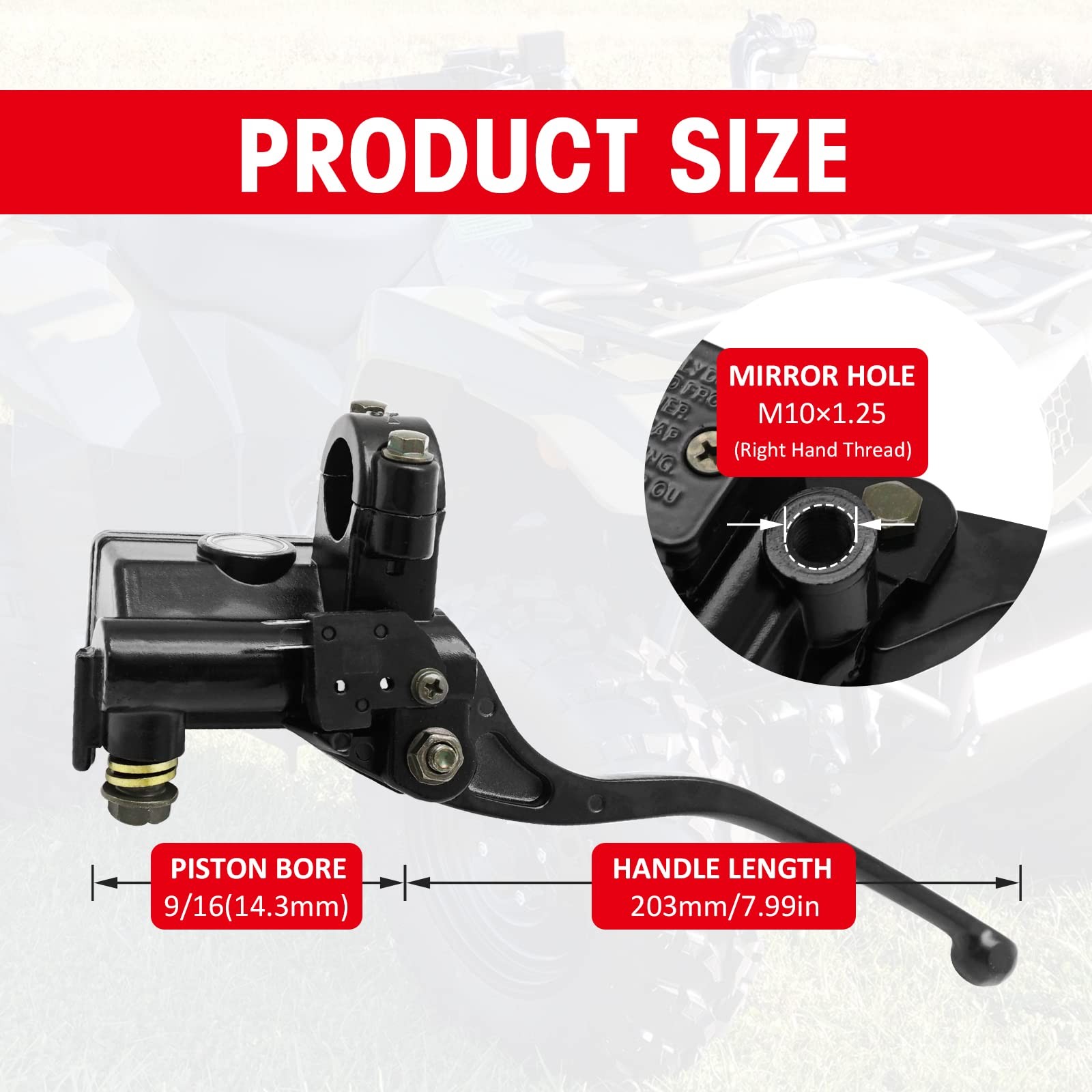 Front Brake Master Cylinder Compatible with Suzuki KingQuad QuadRunner...