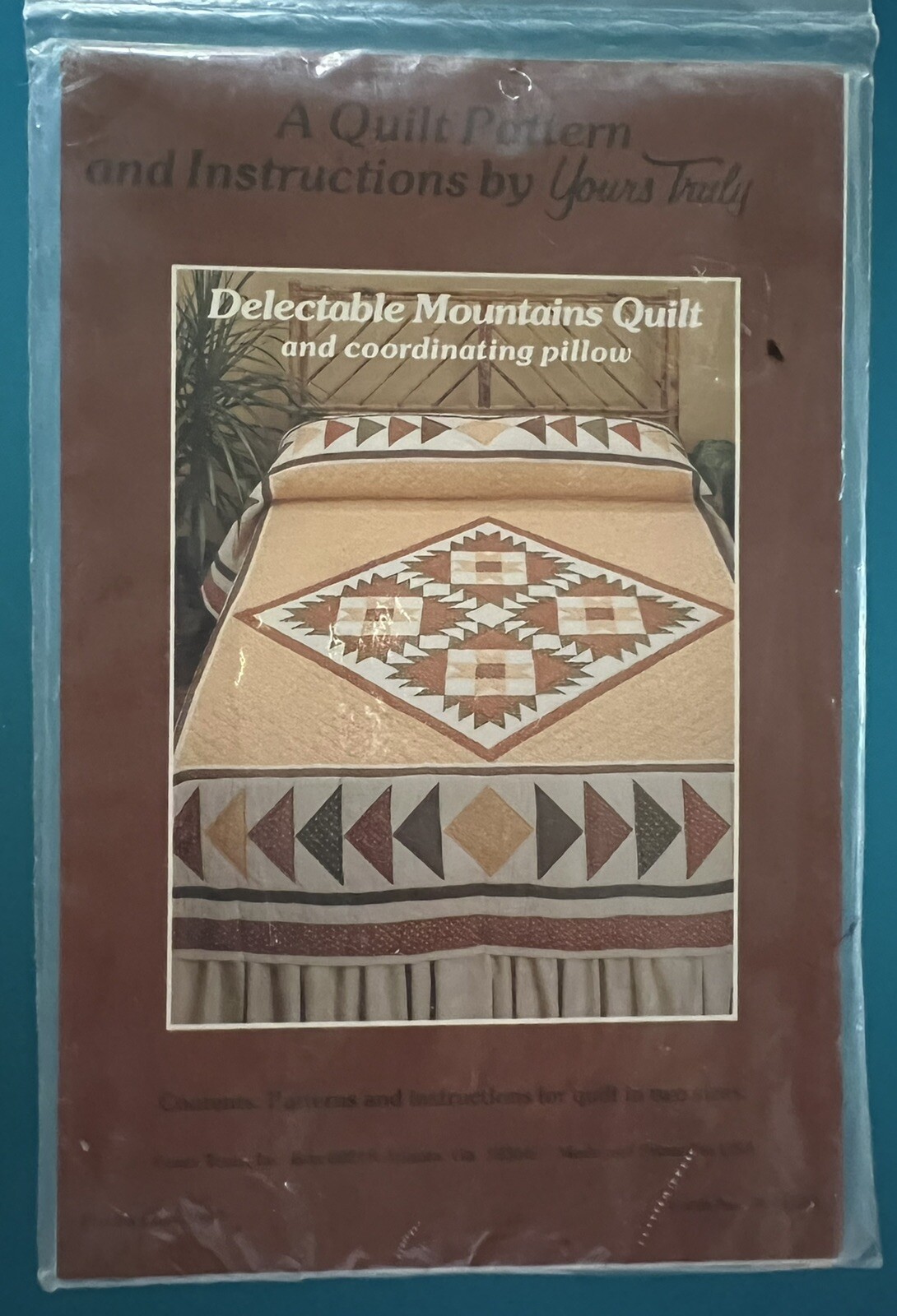 Delectable Mountains Quilt & Pillow Pattern by Yours Truly  #3939 sealed in pkg