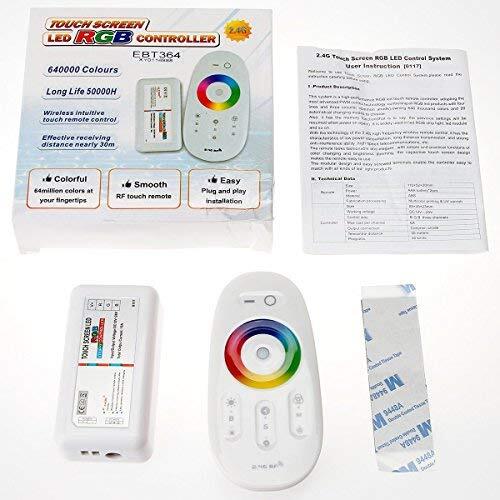 RGB LED Strip Light Remote Controller 2.4GHz RF Wireless Touch Screen DC12/24V
