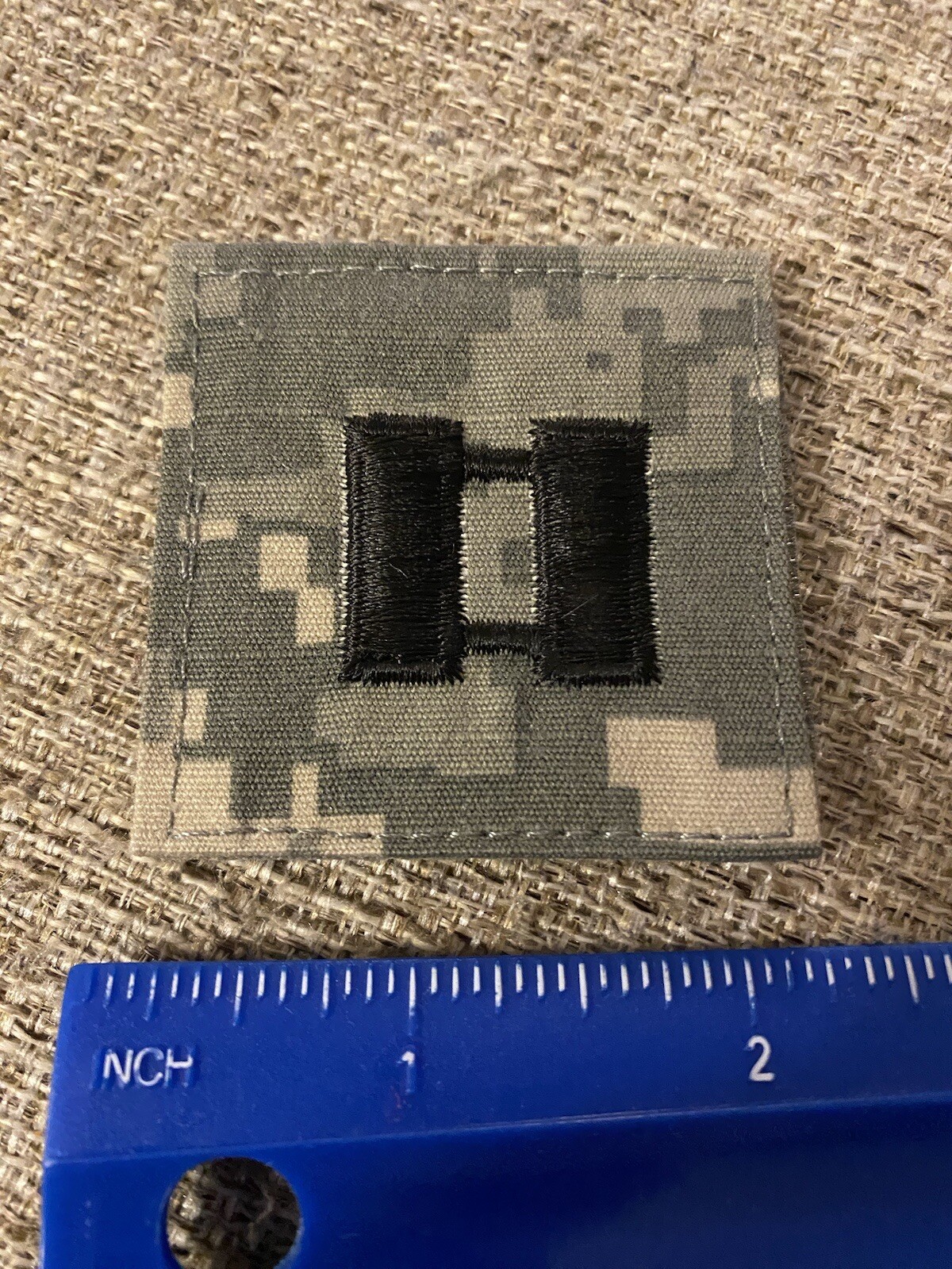 US Army Captain CPT O-3 Rank ACU Hook / Loop Pattern Military Patch INV6479