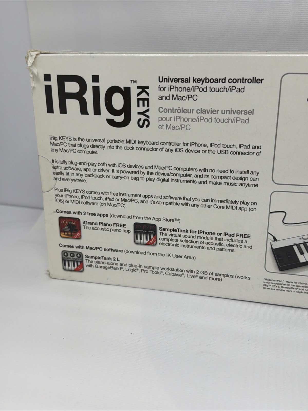 NEW IK Multimedia n12553 iRig Keys 37-Key Mobile MIDI Keyboard Controller Mac/PC