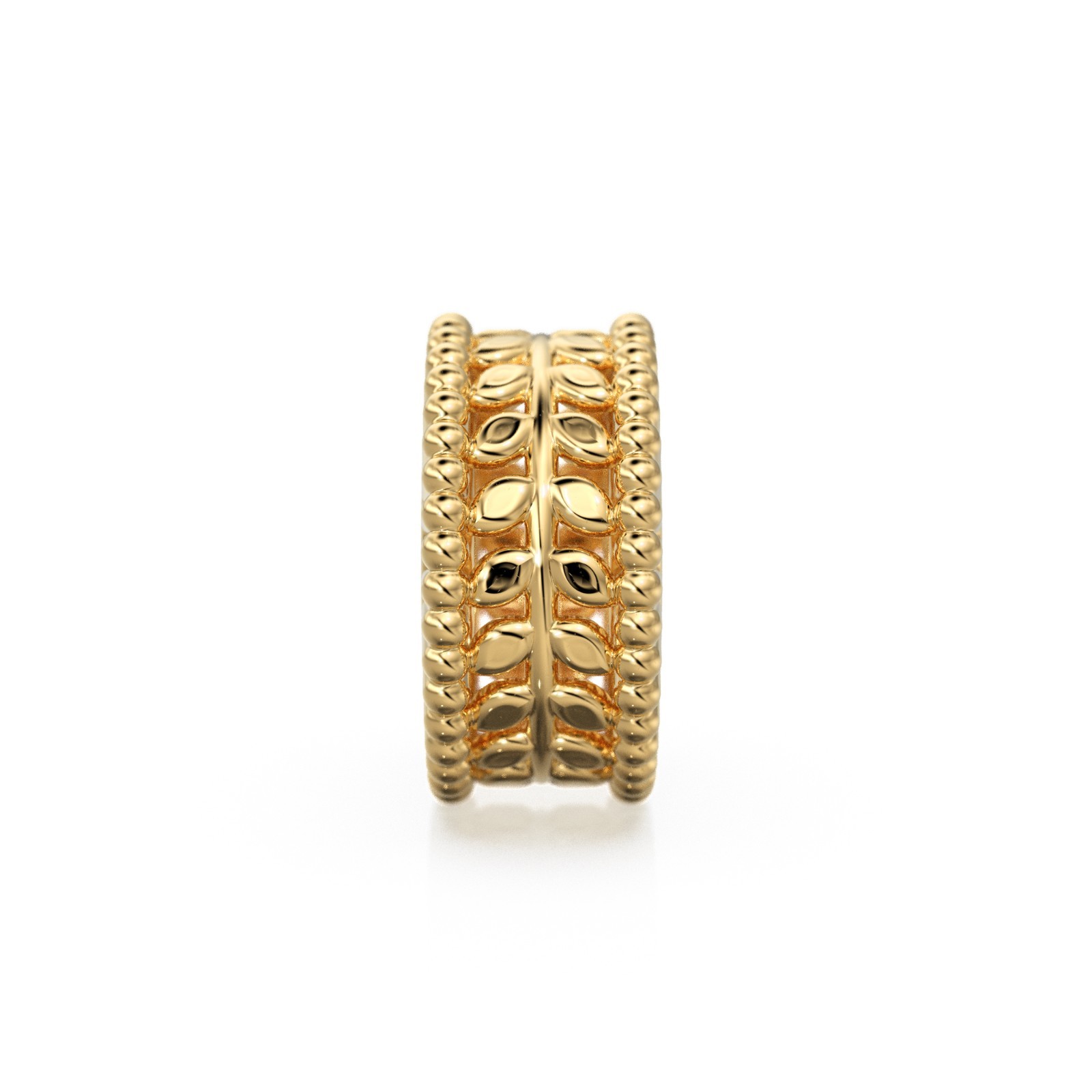 Leaf Branch 18k Solid Yellow Gold 7mm Fancy Spacer Finding Hefty Bead 5mm Large