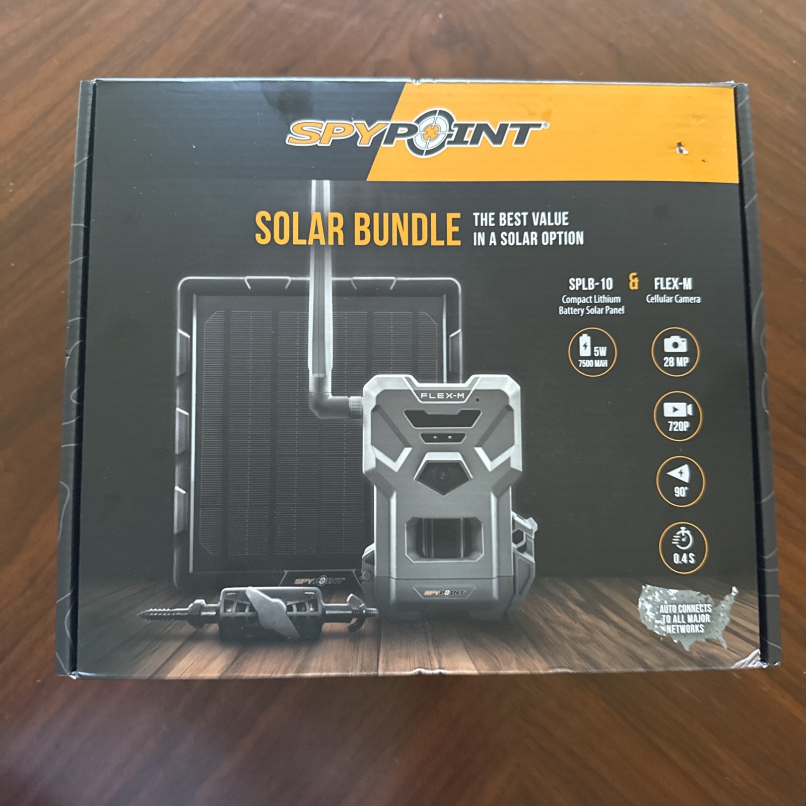 SPYPOINT Flex-M Cellular Trial Camera Solar Bundle (FLEX-M-SOLAR-BUNDLE Open Box
